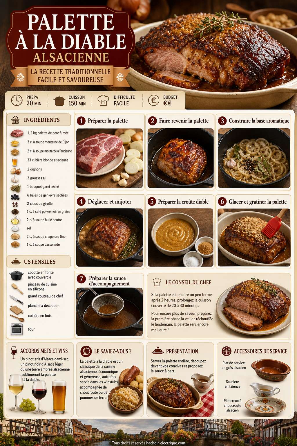Fiche recette Palette à la diable alsacienne : la recette traditionnelle facile et savoureuse Fiche recette Palette à la diable alsacienne : la recette traditionnelle facile et savoureuse