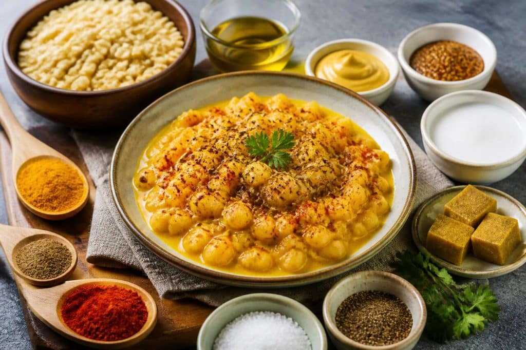 Pois carrés à la sauce moutarde crémeuse