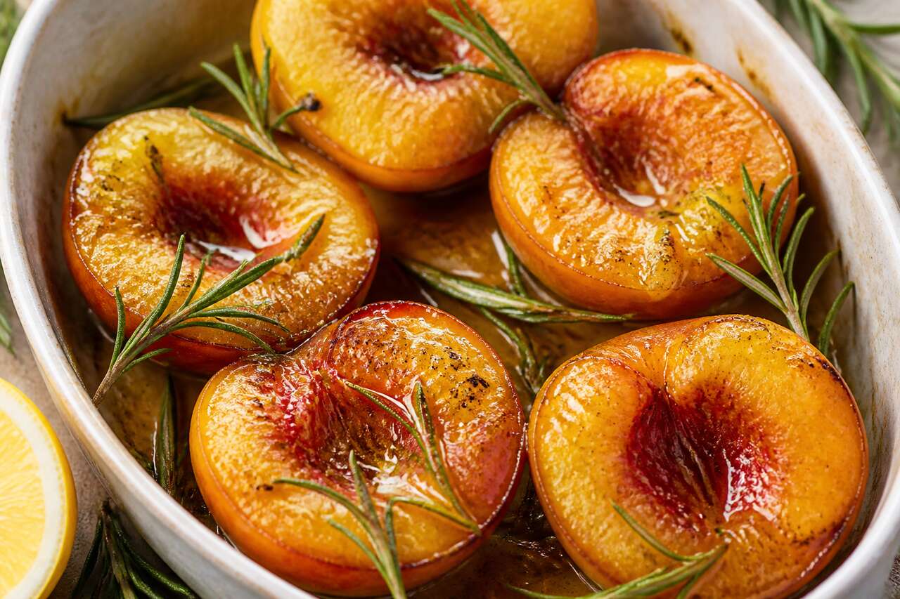 Nectarines rôties au romarin : recette au four