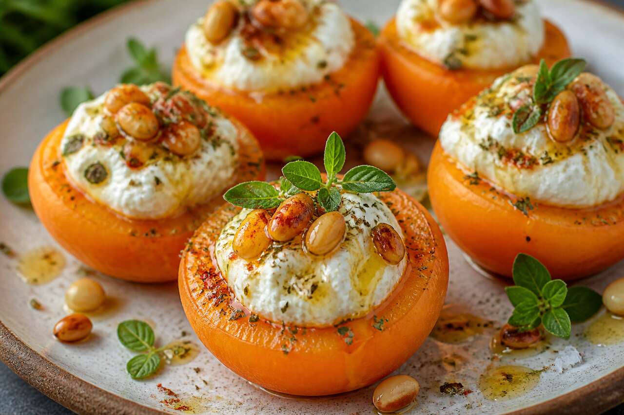 Abricots farcis au chèvre frais et origan : recette savoureuse