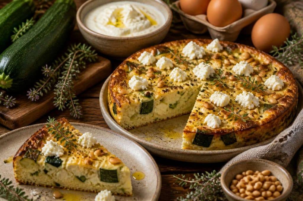 Flan de courgettes à la faisselle de chèvre
