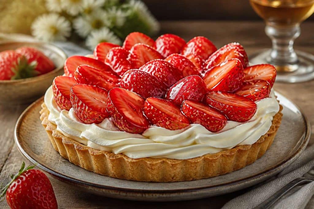 Tarte aux fraises : recette à la chantilly et Armagnac