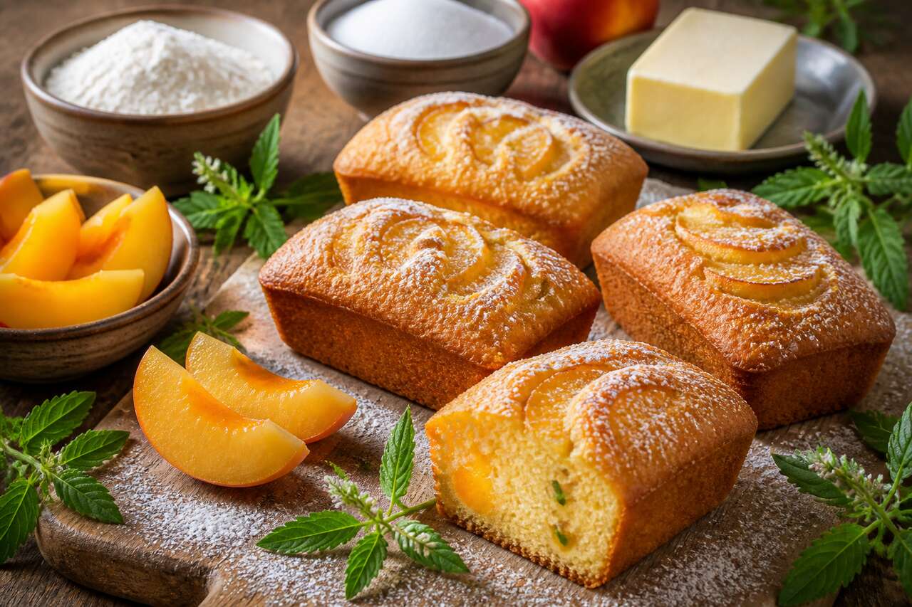 Petits cakes aux nectarines et verveine : recette facile et savoureuse
