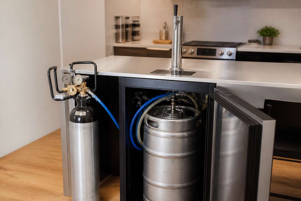 Installer et raccorder : fût, gaz, détendeur et ligne de bière Installer et raccorder : fût, gaz, détendeur et ligne de bière