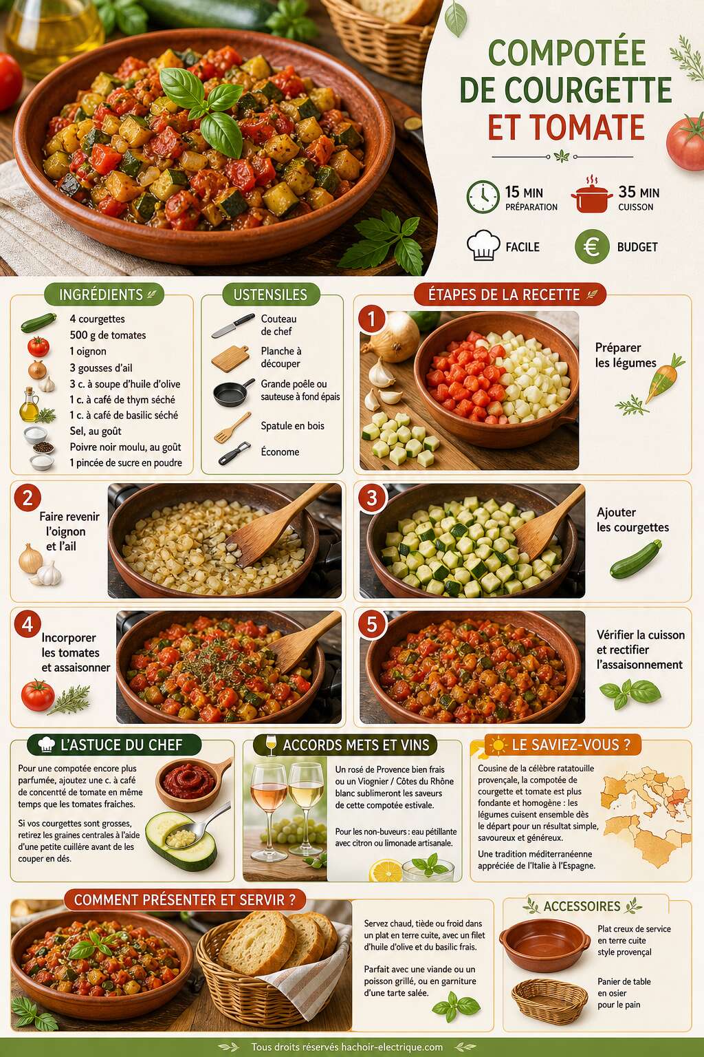 Fiche recette Compotée de courgette et tomate : recette facile pour l'été Fiche recette Compotée de courgette et tomate : recette facile pour l'été