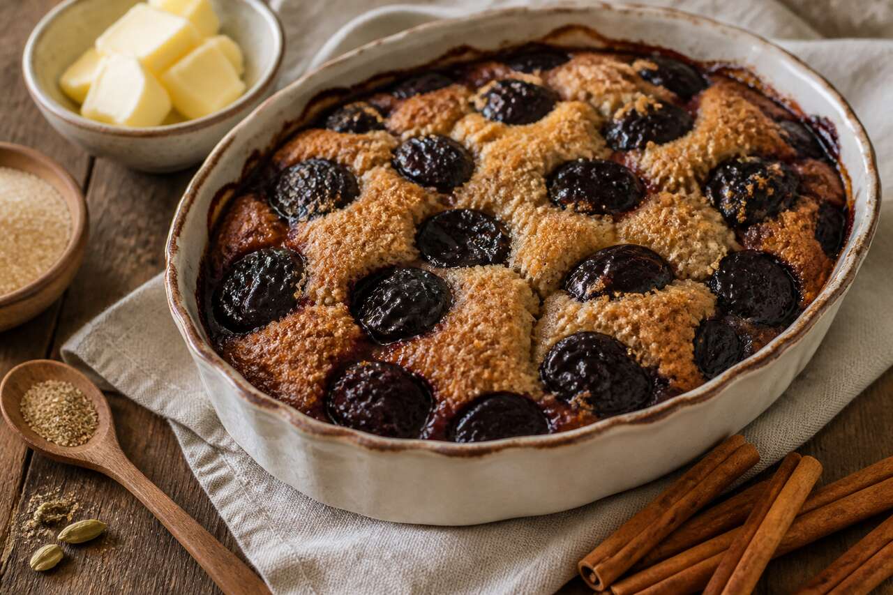 Cobbler aux prunes et sarrasin : une recette gourmande