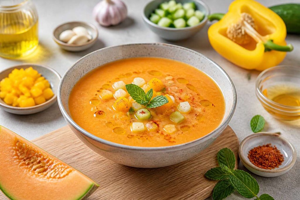 Recette de gaspacho melon et poivron jaune