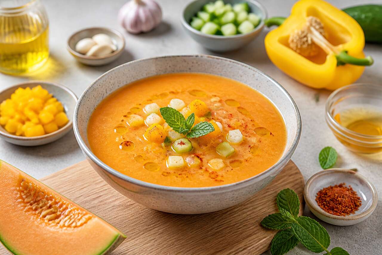 Recette de gaspacho melon et poivron jaune