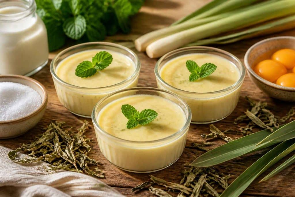 Petites crèmes verveine citronnelle : recette rafraîchissante