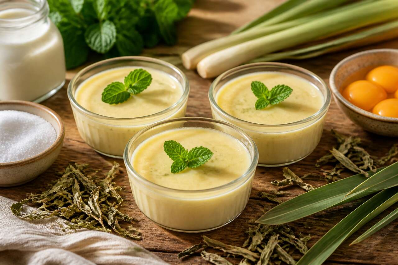Petites crèmes verveine citronnelle : recette rafraîchissante