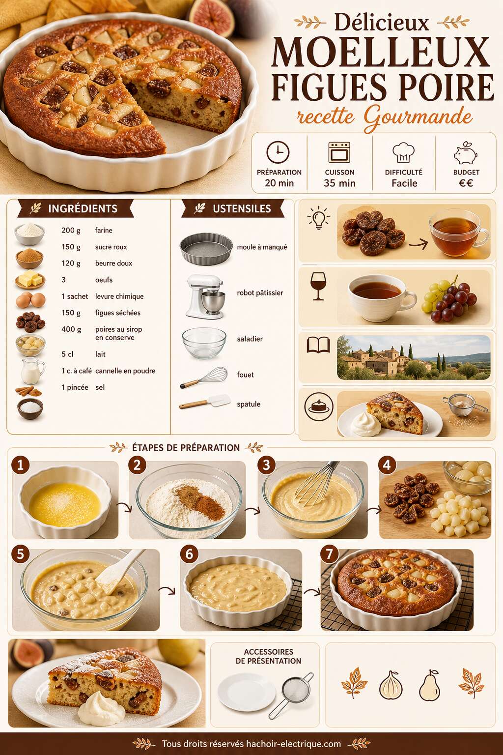 Fiche recette Délicieux Moelleux Figues Poire : recette Gourmande Fiche recette Délicieux Moelleux Figues Poire : recette Gourmande