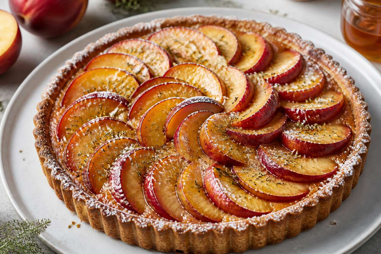 Recette de tarte nectarines et verveine