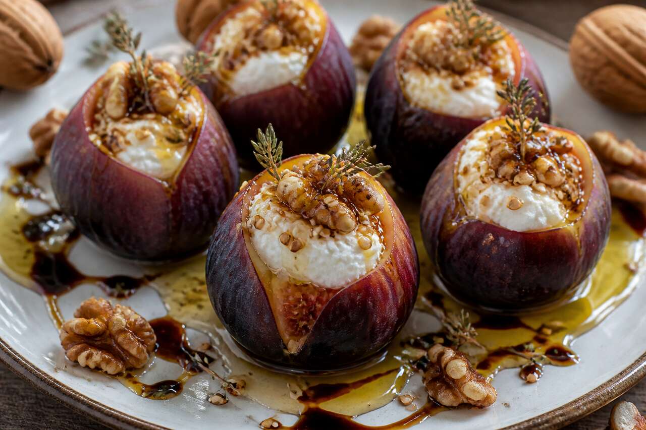 Figues farcies au chèvre et sésame : recette gourmande