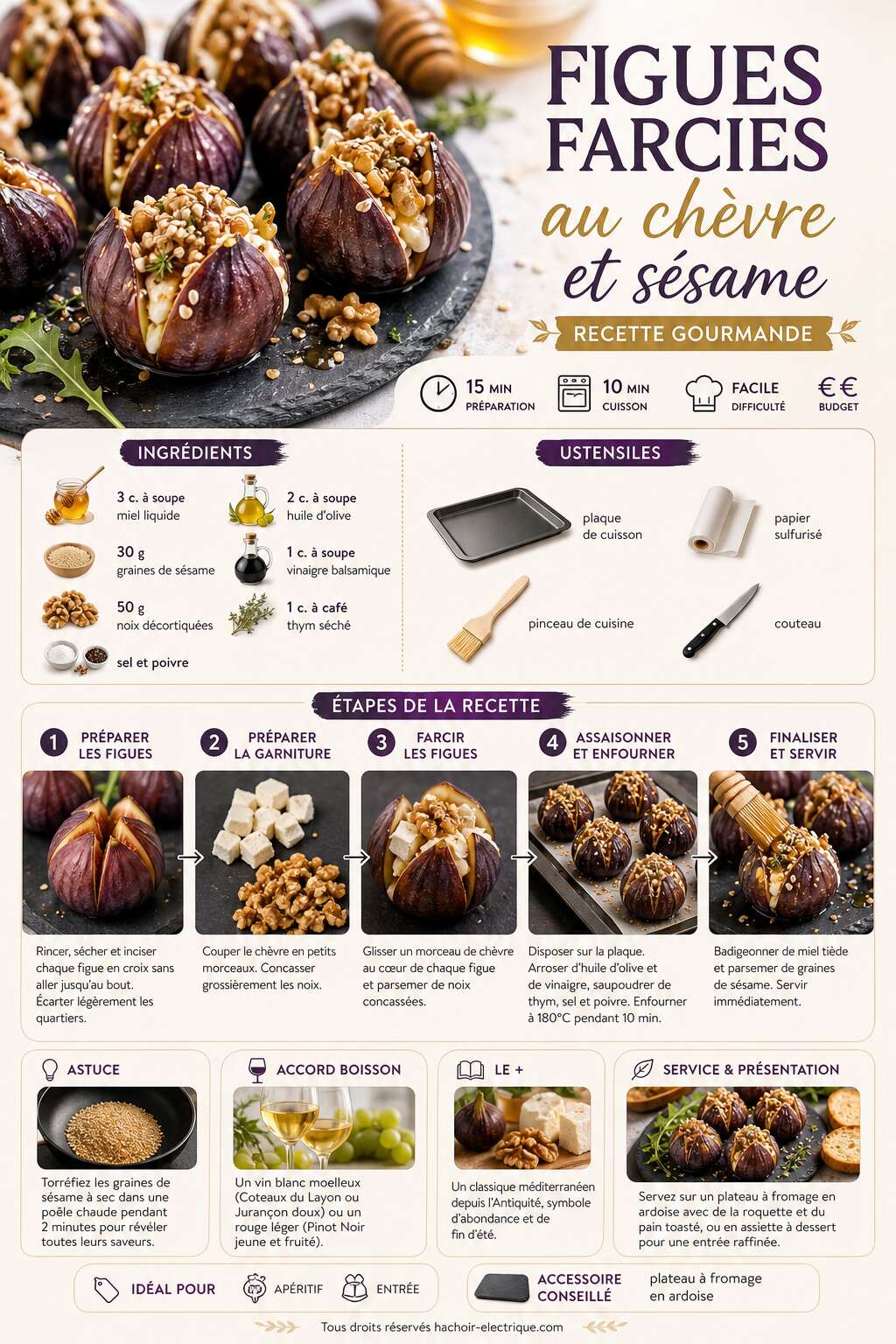 Fiche recette Figues farcies au chèvre et sésame : recette gourmande Fiche recette Figues farcies au chèvre et sésame : recette gourmande