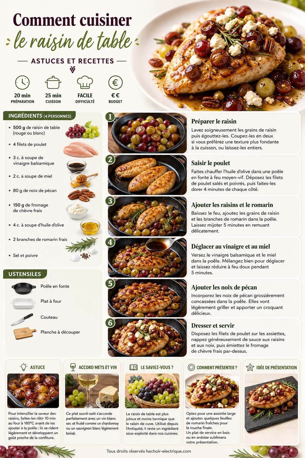 Fiche recette Comment cuisiner le raisin de table : astuces et recettes