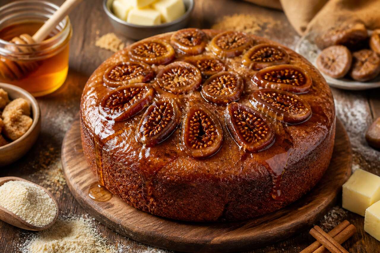 Gâteau moelleux aux figues et miel : recette gourmande