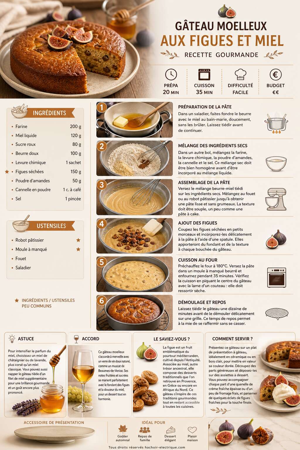 Fiche recette Gâteau moelleux aux figues et miel : recette gourmande Fiche recette Gâteau moelleux aux figues et miel : recette gourmande