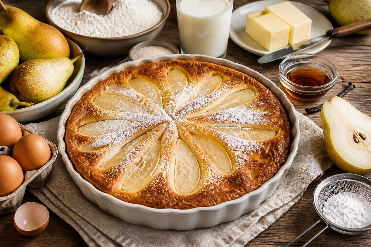 Recette de flognarde aux poires