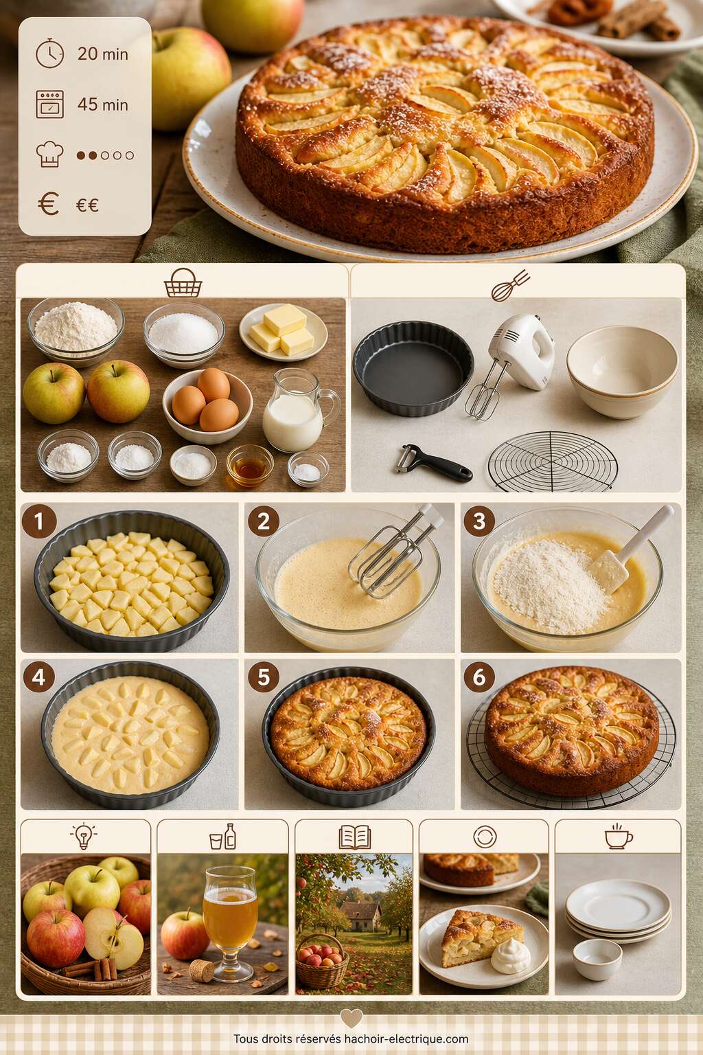 Fiche recette G&acirc;teau aux pommes &agrave; l'ancienne : recette traditionnelle