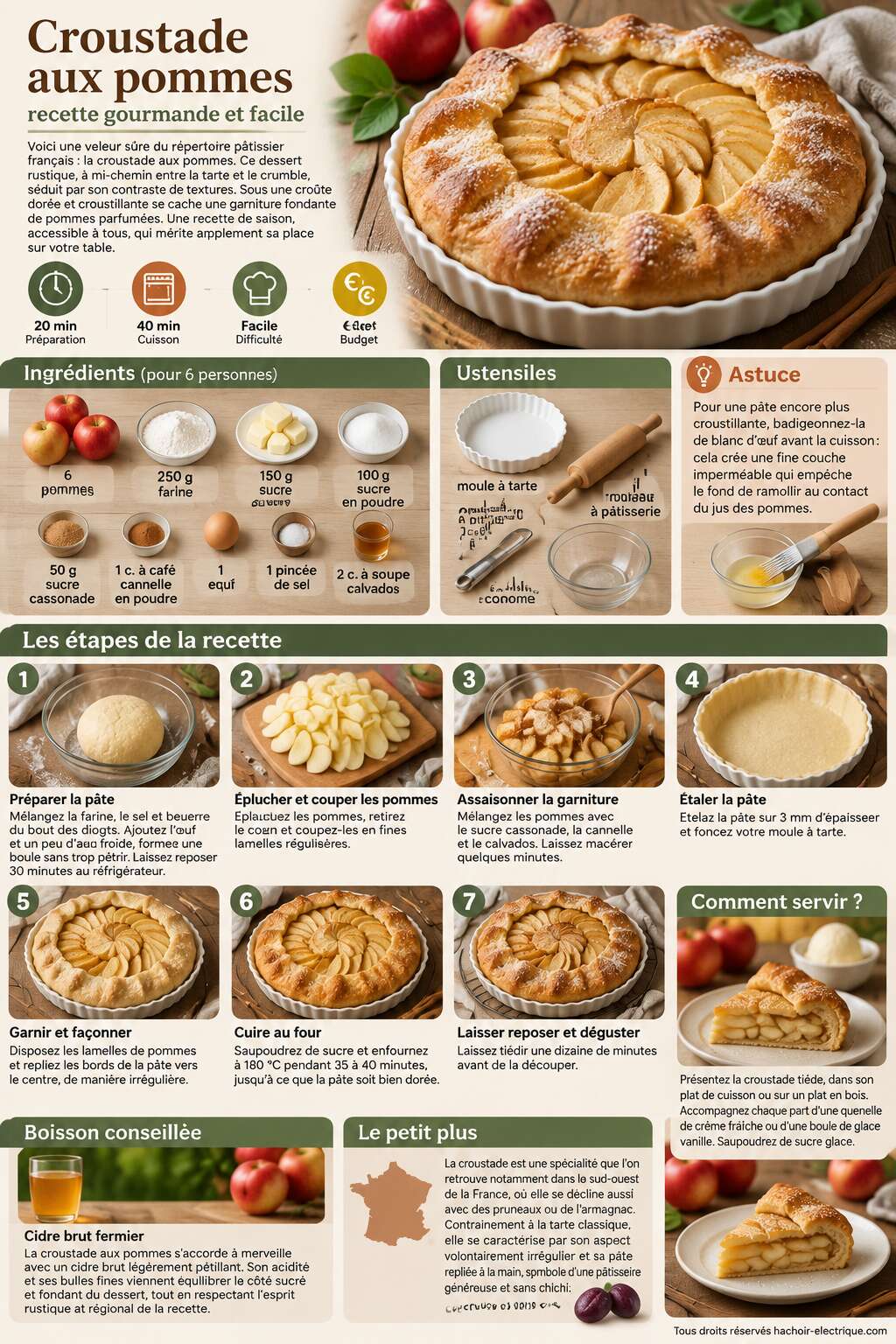 Fiche recette « Croustade aux pommes : recette gourmande et facile » Fiche recette « Croustade aux pommes : recette gourmande et facile »