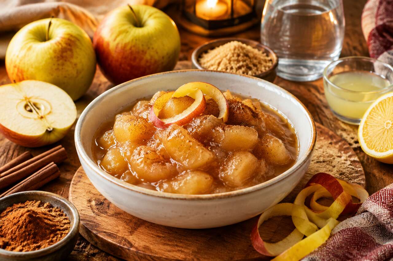 Recette de compote de pommes à la cannelle