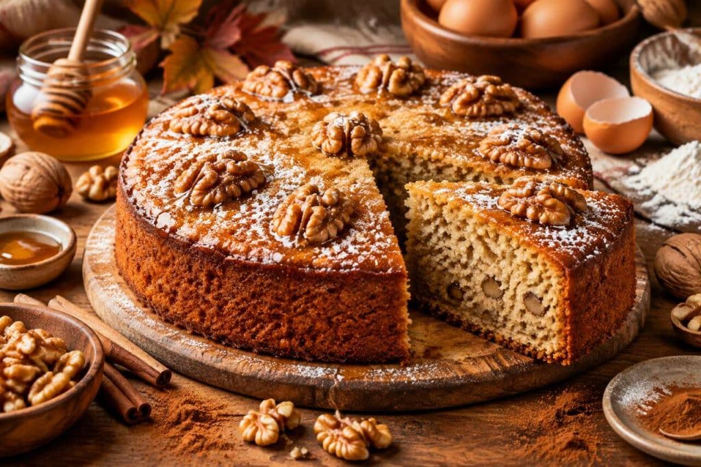 Gâteau fondant aux noix : délice d'automne