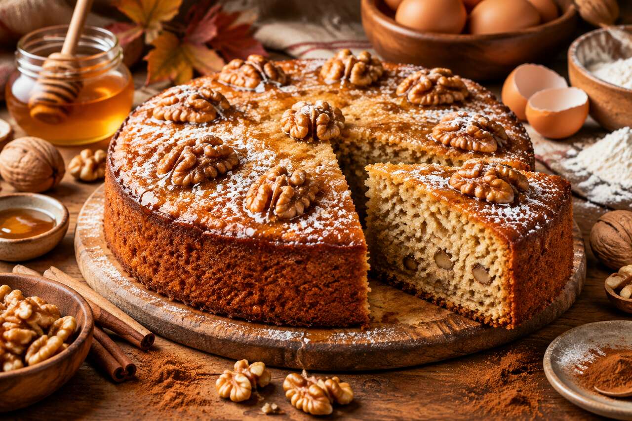 Gâteau fondant aux noix : délice d'automne