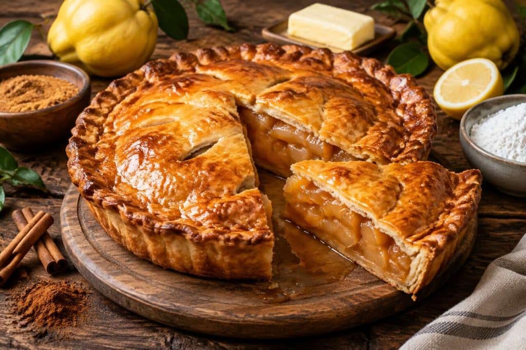 Tourte aux coings et à la cannelle : recette gourmande