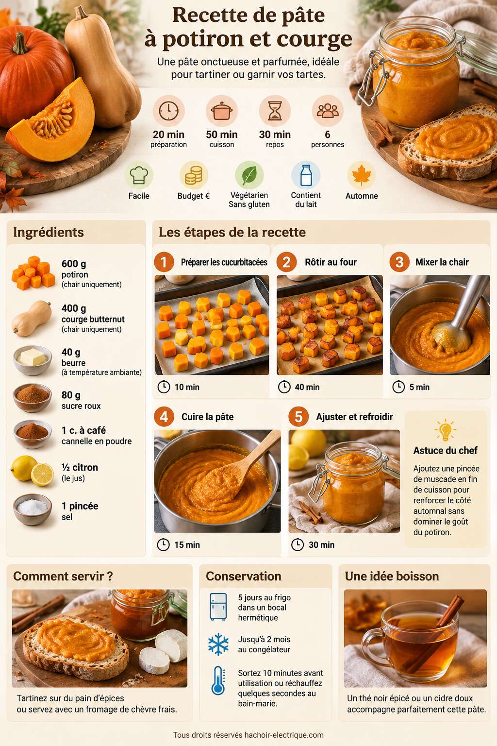 Fiche recette Recette de pâte à potiron et courge Fiche recette Recette de pâte à potiron et courge