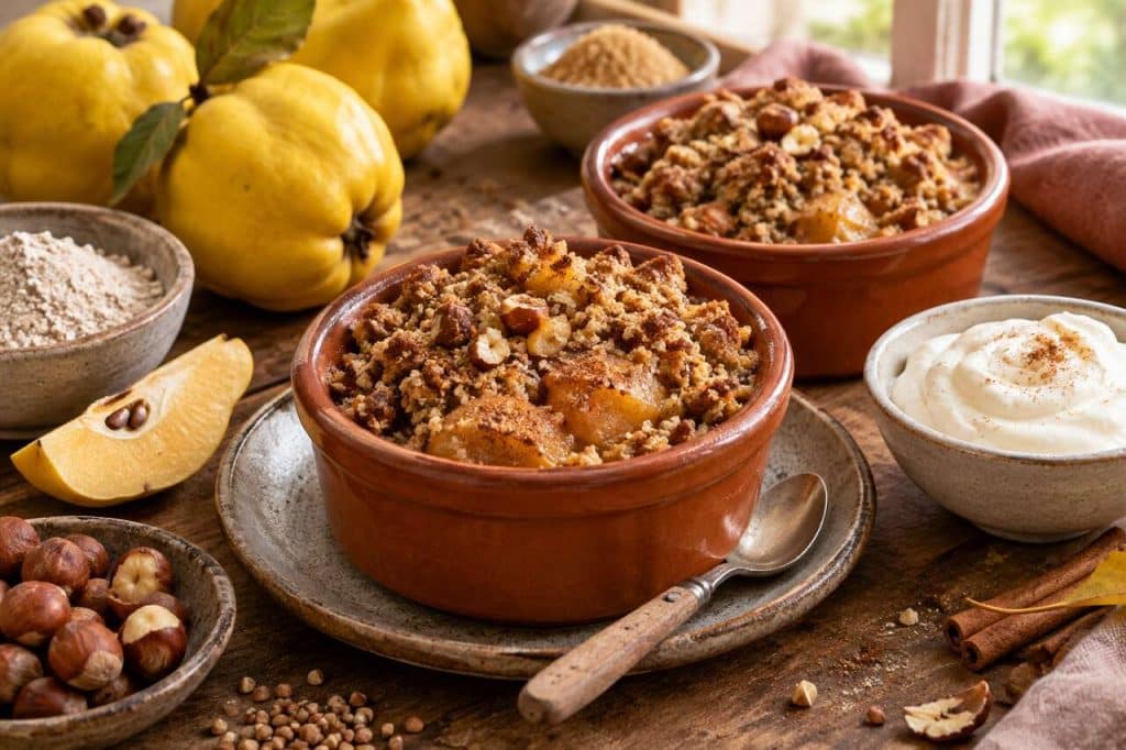 Crumble aux coings et sarrasin facile