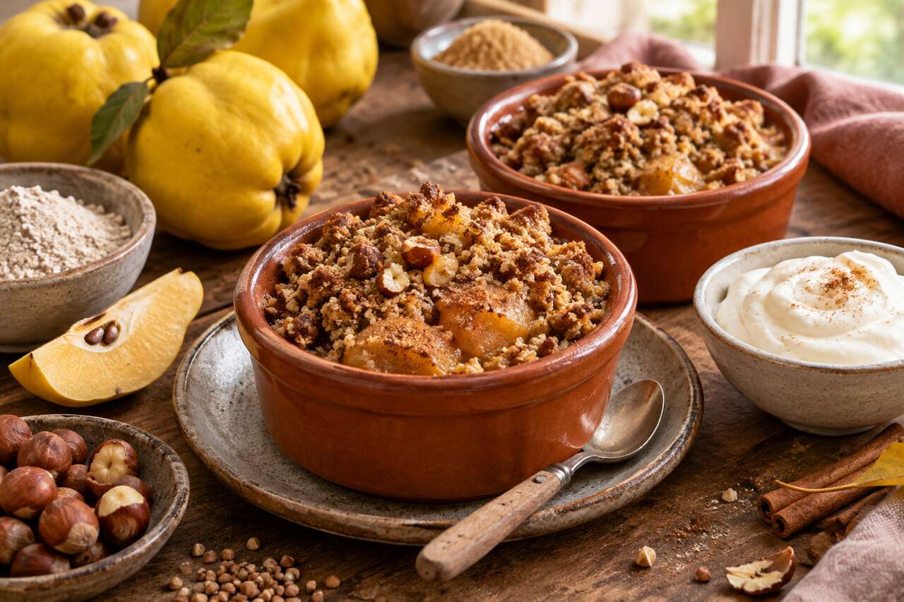 Crumble aux coings et sarrasin facile